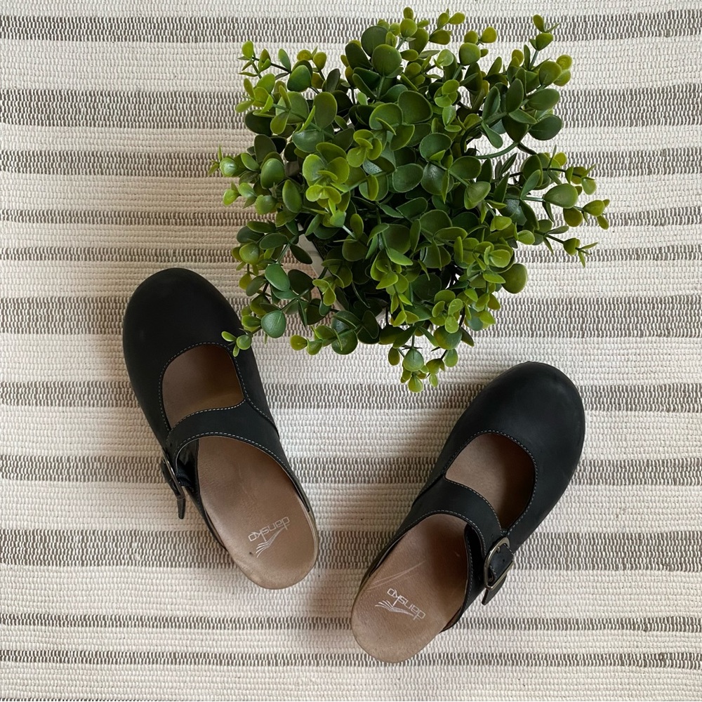 Dansko Black Martina Clogs
